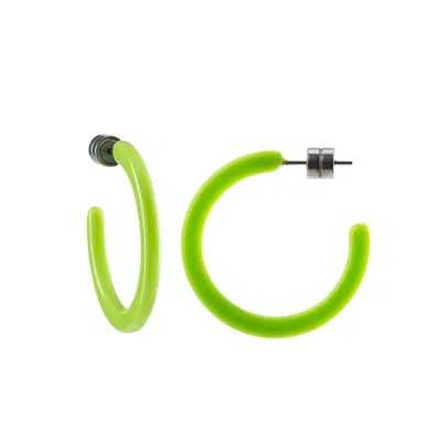 Machete Mini Hoops In Neon Green