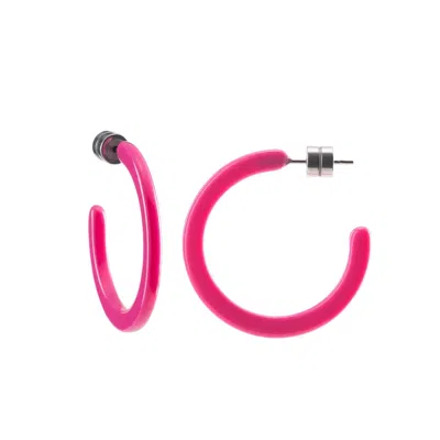 Machete Mini Hoops In Neon Pink