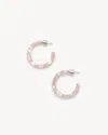 Machete Mini Hoops In Peach Shell In Pink