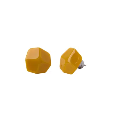 Machete Mini Sculpture Studs In Ochre In Orange