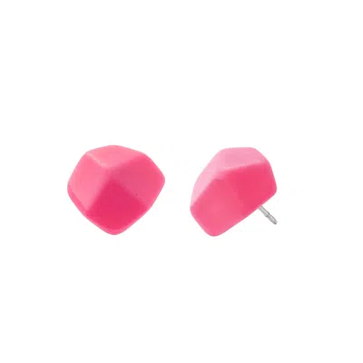 Machete Mini Sculpture Studs In Ochre In Pink
