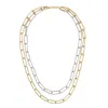 Machete Paperclip Chain Layered Necklace In Mixed Metals In Multi