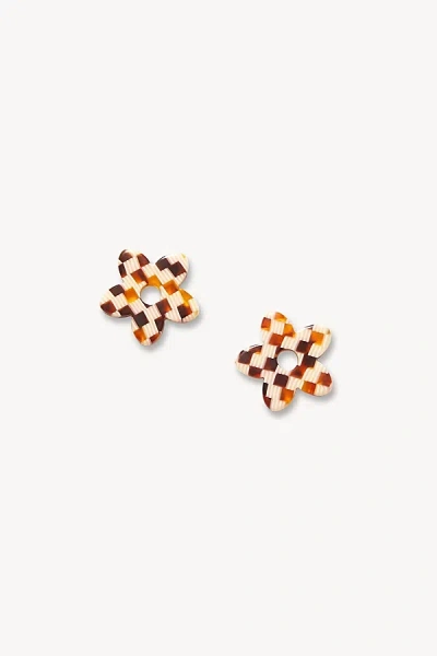 Machete Petite Flower Charms In Tortoise Checker, Women's At Urban Outfitters In Multi
