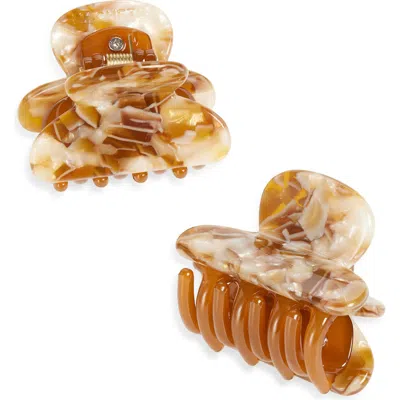 Machete Twin Heirloom Assorted 2-pack Claw Clips In Brown