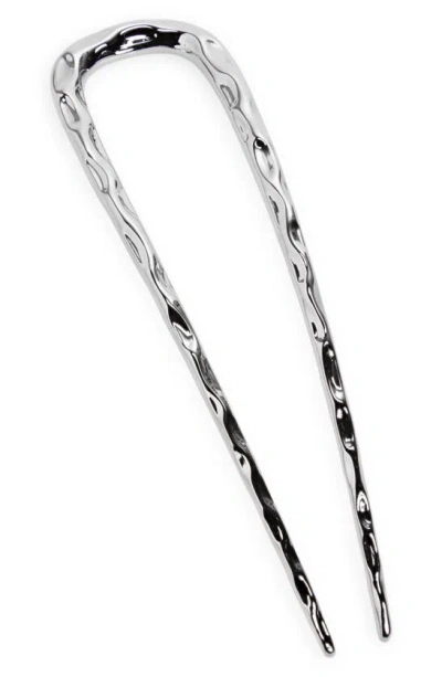 Machete Wavy French Hair Pin In Silver