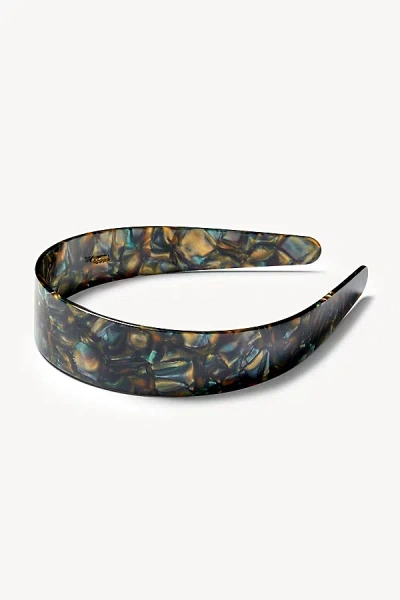 Machete Wide Headband In Green Tortoise, Women's At Urban Outfitters In Gray