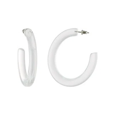 Machete Women's Form Hoops Earrings In Clear In Metallic