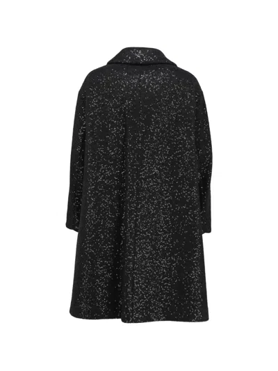 Pre-owned Machka Sequin-embellished Single-breasted Coat In Black
