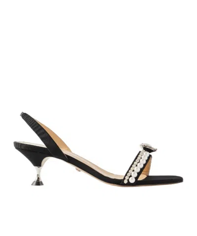 Machmach 55mm Crystal-embellished Sandals In Black