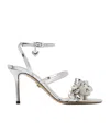 Machmach 80mm Heart-charm Sandals In Metallic