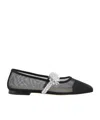 Machmach Bow Strap Ballet Shoes In Black