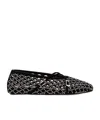 Machmach Crystal-embellished Lattice Ballet Flats In Black