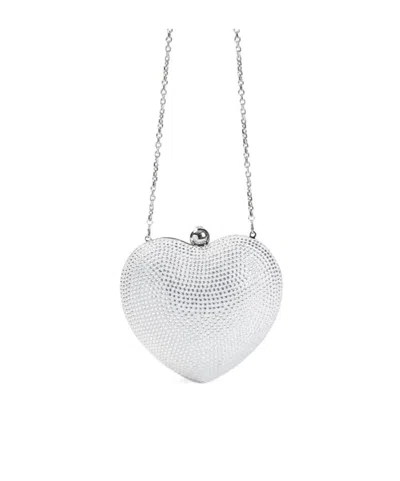 Machmach Crystal Heart Shoulder Bag In White