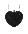 Machmach Crystal Heart Small Hand Bag In Black