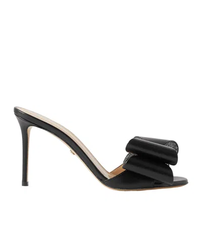 Machmach Crystal-embellished Leather Mules In Black