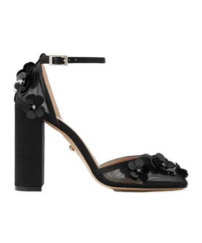 Machmach Decorated Mesh High Heels In Black