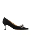 Machmach Double Bow 70mm Leather Pumps In Black