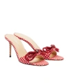 Machmach Double Bow 85 Gingham Mules In Red