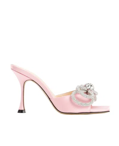 Machmach Double Bow 95mm Mules In Pink