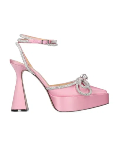 Machmach Double Bow Embellished Heels In Pink