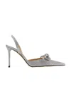 Machmach Double Bow Glitter 100mm Pumps In Gray