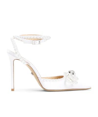 Machmach Double Bow High-heeled Sandals In White