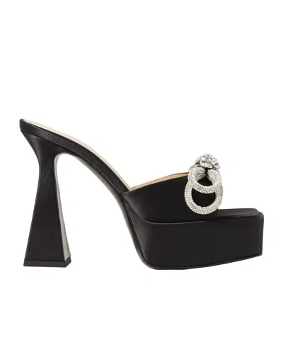 Machmach Platform Heeled Slippers In Black