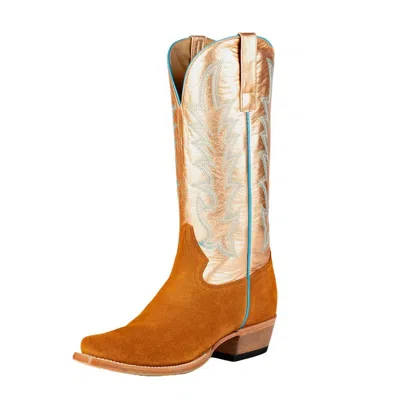 Macie Bean Women's Snapped Western Boots In Ginger & Blue In Multi