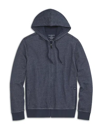 Mack Weldon Ace Full Zip Drawstring Hoodie In Blue
