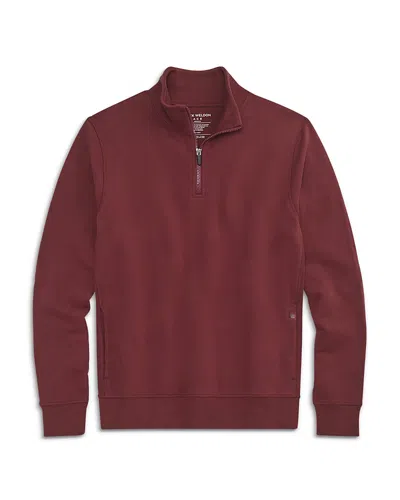 Mack Weldon Ace Relaxed Fit Quarter Zip Sweater In Red