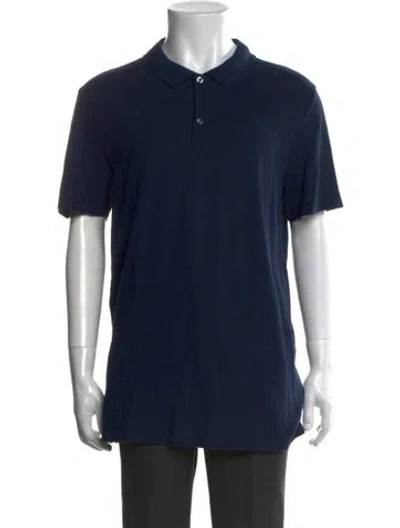 Pre-owned Mack Weldon Collar Short Sleeve Polo Shirt In Blue