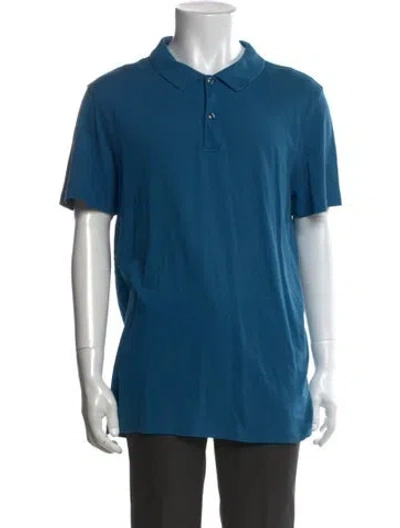 Pre-owned Mack Weldon Collar Short Sleeve Polo Shirt In Blue