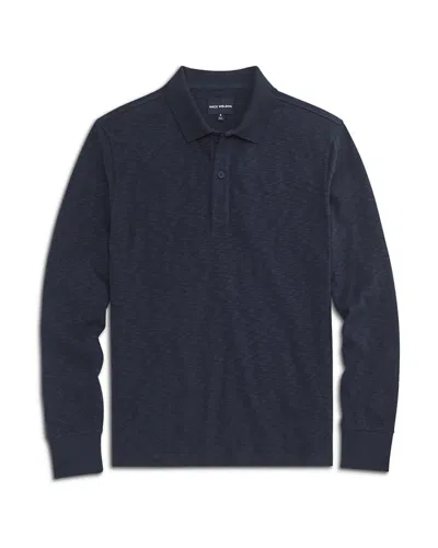 Mack Weldon Heavyweight Long Sleeve Polo Shirt In Blue