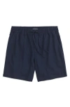 Mack Weldon Linen Blend Drawstring Shorts In Blue