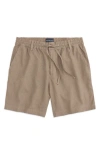 Mack Weldon Linen Blend Drawstring Shorts In Brown