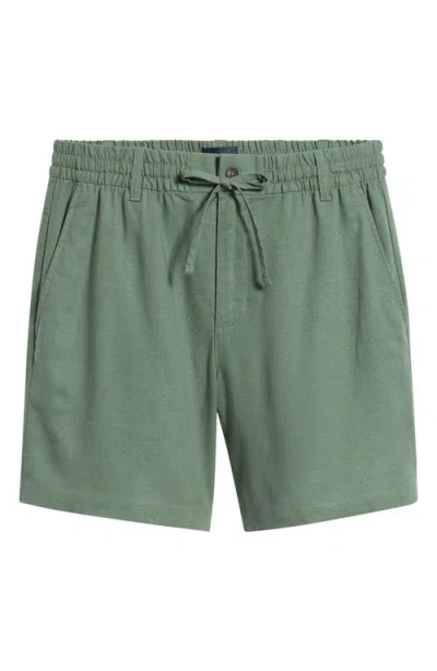 Mack Weldon Linen Blend Drawstring Shorts In Green