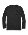Mack Weldon Long Sleeve Pima Crewneck Tee In True Black