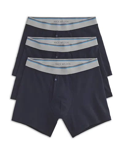 Mack Weldon Pima Stretch Boxer Brief Dean Blue Multi Pack Underwear, Pack Of 3 In Black