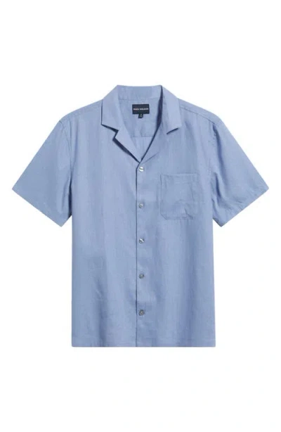 Mack Weldon Relaxed Fit Linen Camp Shirt In Blue