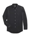 Mack Weldon Silver Supima Cotton Blend Button Down Shirt In True Black