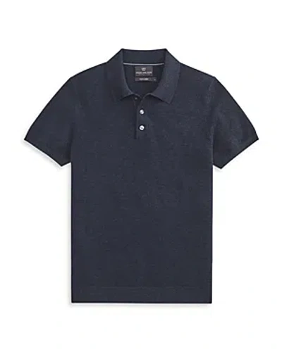 Mack Weldon Tech Linen Sweater Knit Regular Fit Polo Shirt In Blue