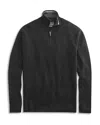 Mack Weldon Tech Long Sleeve Quarter Zip Sweater In True Black