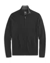 Mack Weldon Tech Zip Front Sweatshirt In True Black