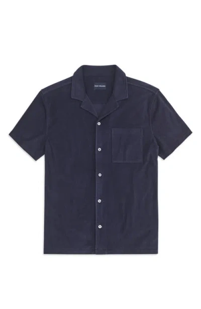 Mack Weldon Terry Cloth Camp Shirt In Blue