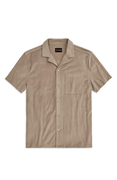 Mack Weldon Terry Cloth Camp Shirt In Brown
