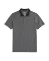 Mack Weldon Tipped Polo Shirt In True Black Oxford Tipped