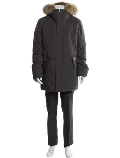 Pre-owned Mackage 2-in-1 Removable Hood Down Parka In Gray