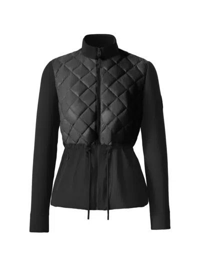 Mackage Adita Quilted Drawstring Hybrid Jacket In Black