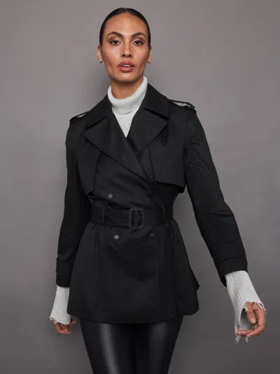 Mackage Adva Mid-length Belted Trench Coat In Black