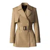 Mackage Adva Mid-length Belted Trench Coat In Light Camel